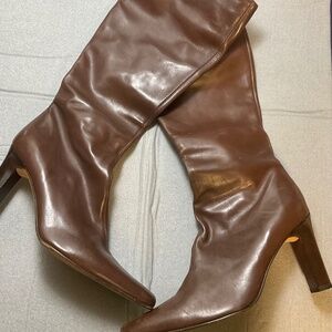 J. Crew, Brown Calf Boots 4 inch heels
